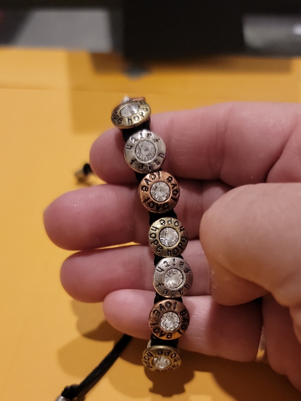 Premier Designs Faith, Hope & Love Crystal Accents - Tri-Tone Bracelet